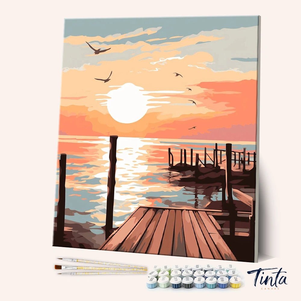 Sunset Dock paint by numbers kit