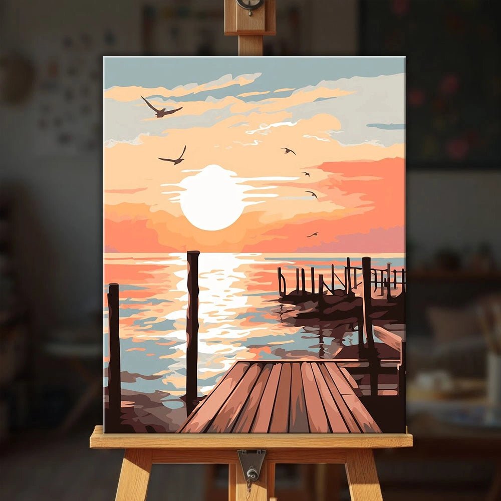 Sunset Dock paint by numbers kit