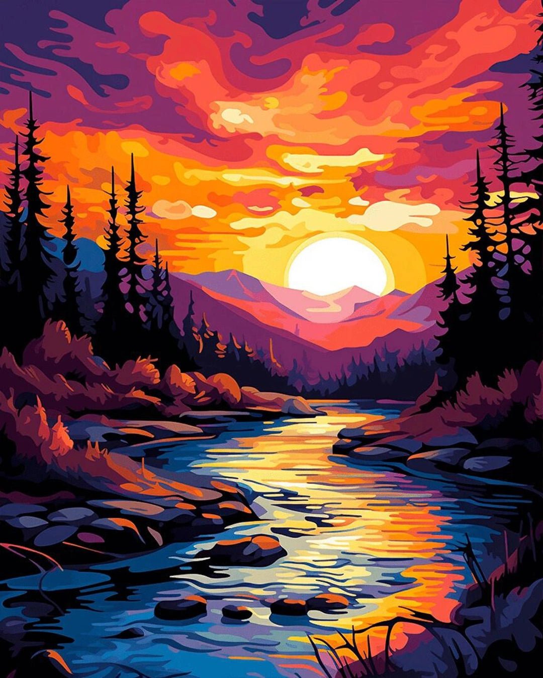 Ember River Valley paint by numbers kit