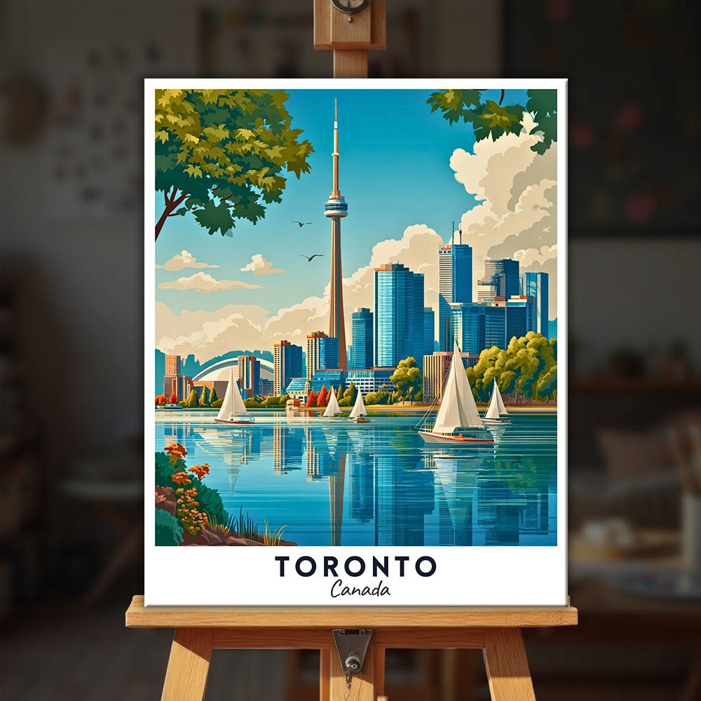 Toronto - Travel Poster paint by numbers kit
