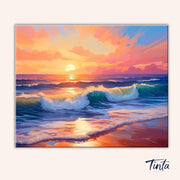 Sunset Over Rolling Waves paint by numbers kit