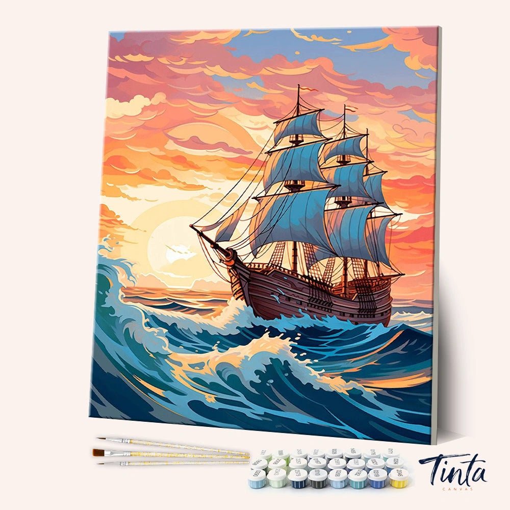 Sailing at Sunset paint by numbers kit
