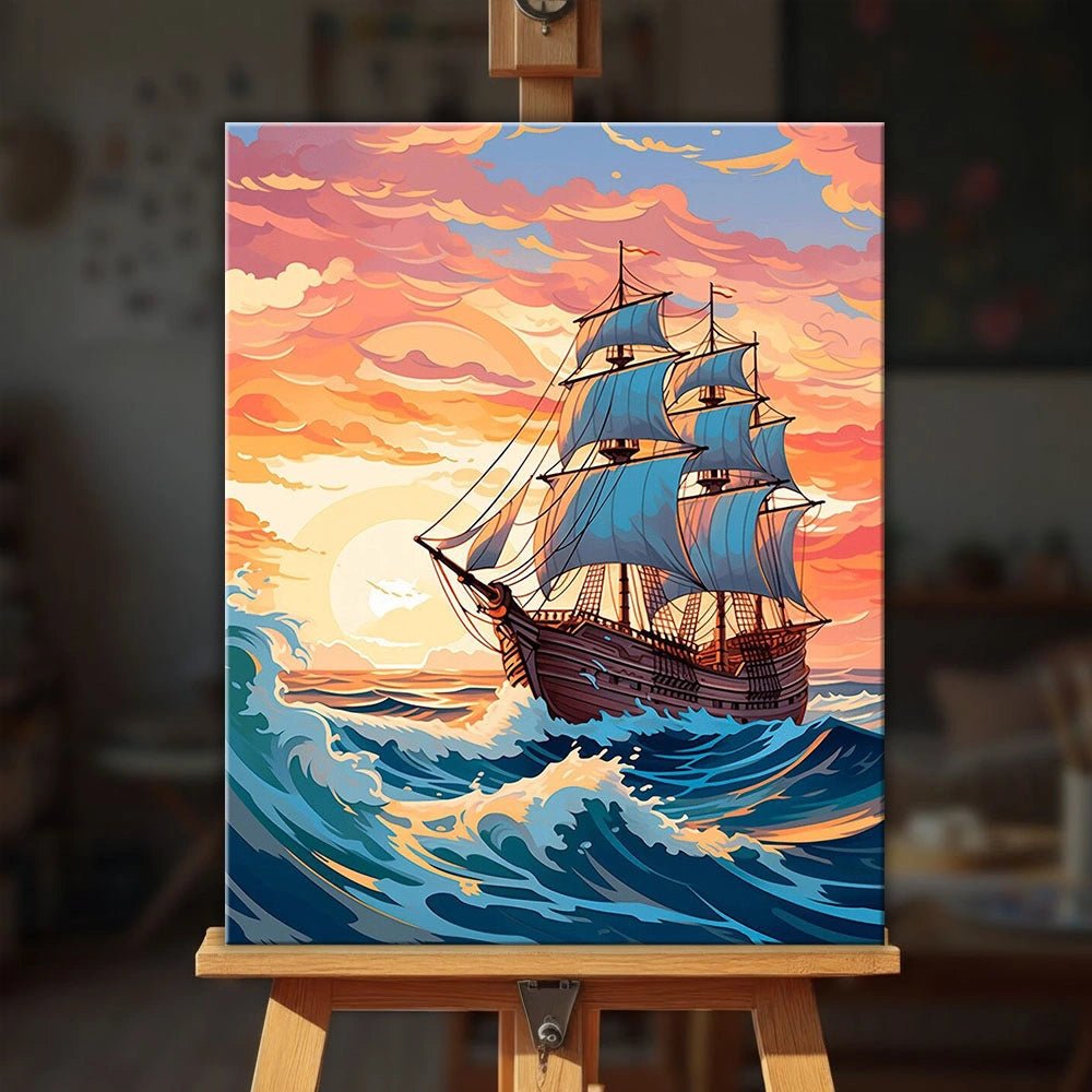 Sailing at Sunset paint by numbers kit