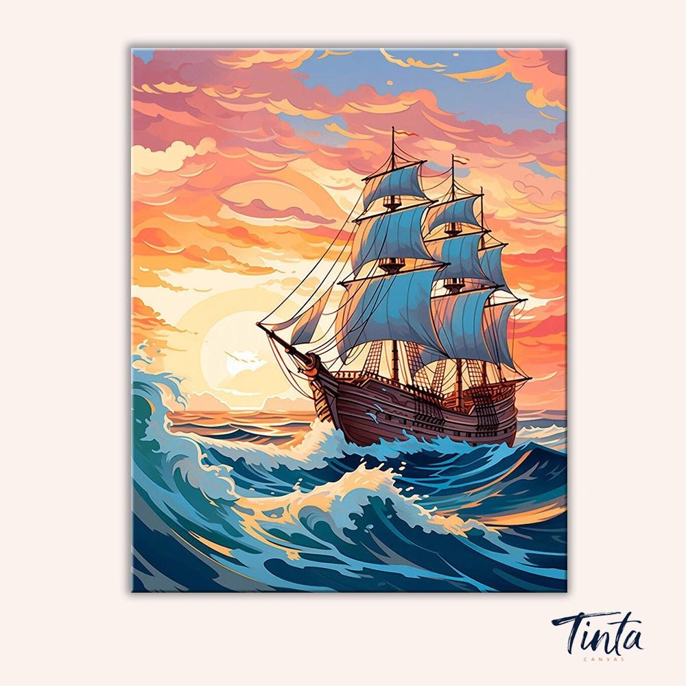 Sailing at Sunset paint by numbers kit