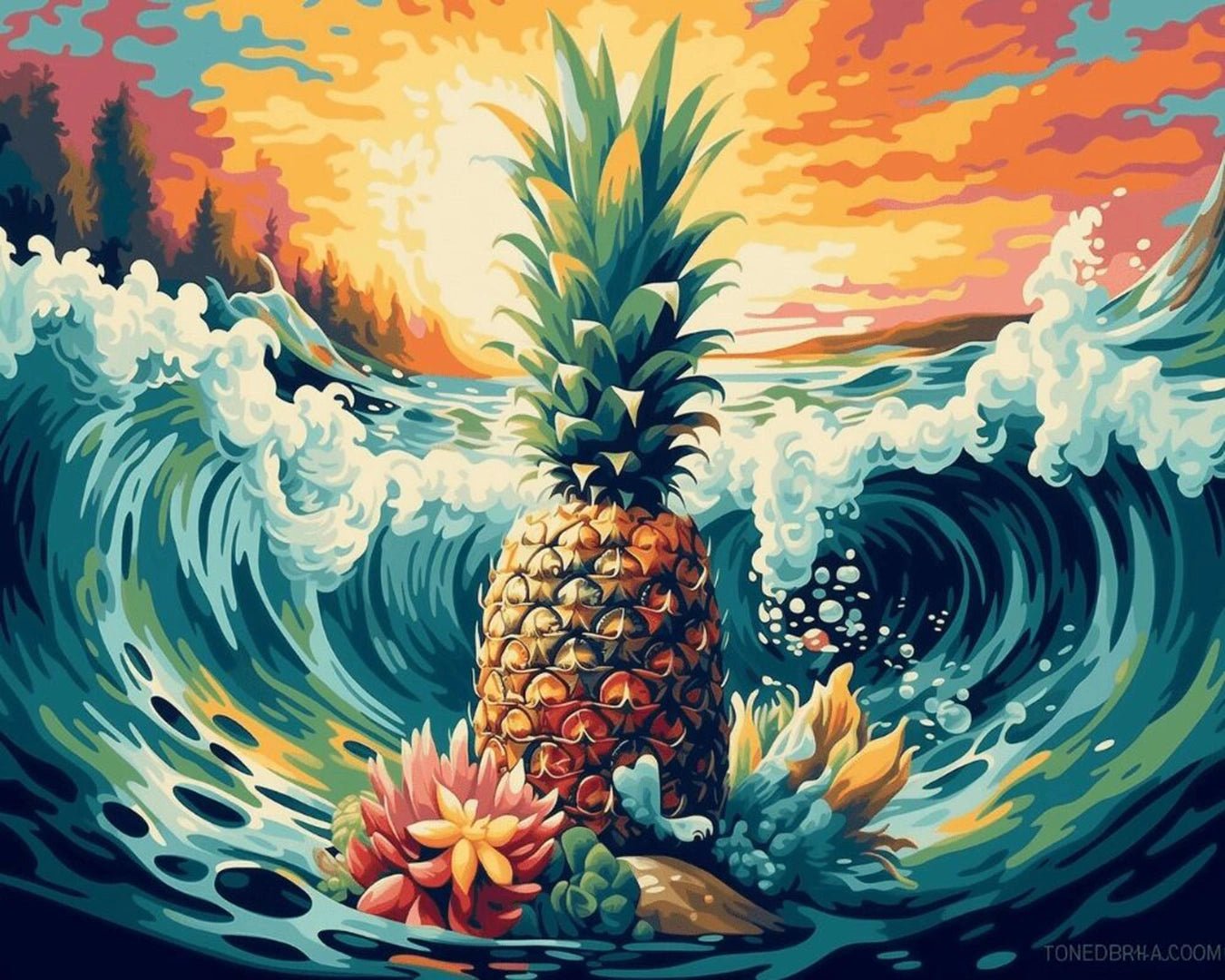 Island Pineapple paint by numbers kit