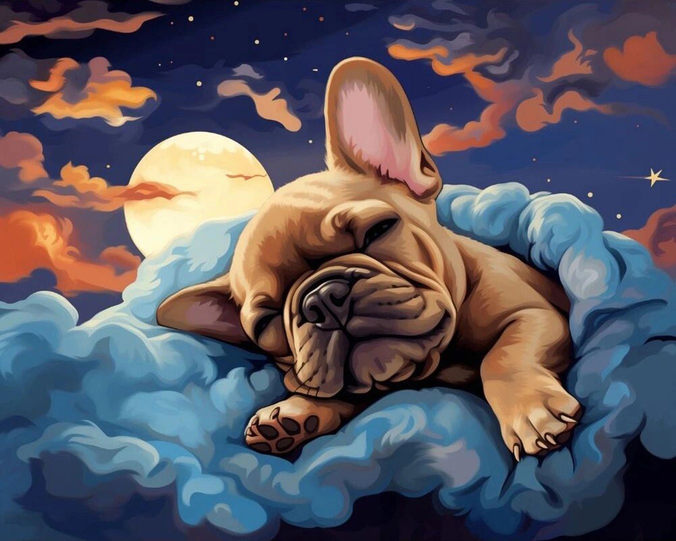 Sweet Dreams Pup paint by numbers kit