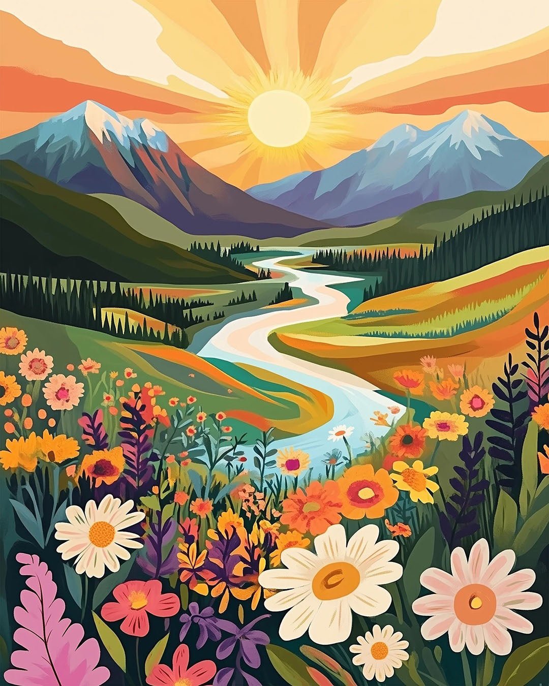 Sun - Kissed Fields paint by numbers kit