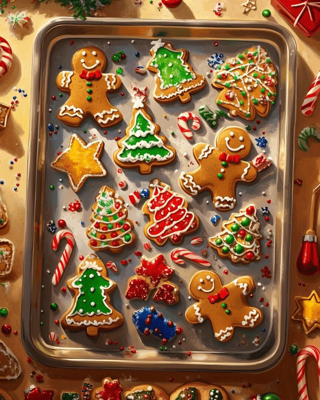 Holiday Cookies paint by numbers kit
