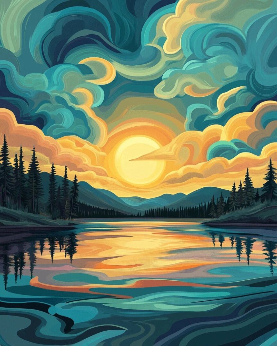 Stillwater Glow paint by numbers kit