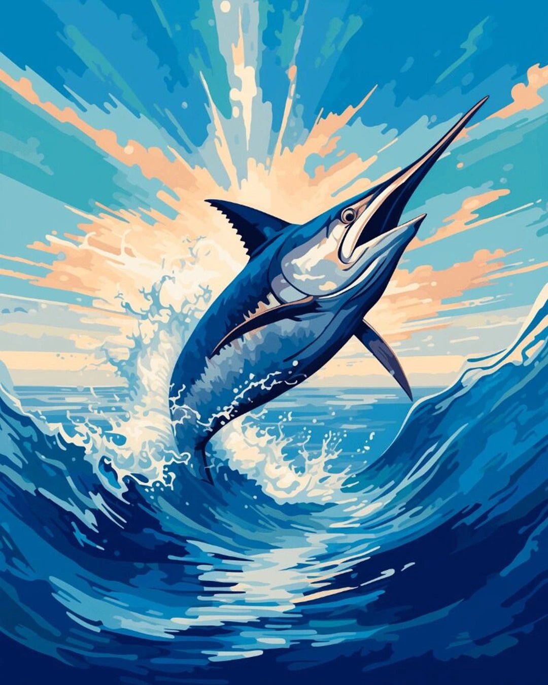 Ocean Strike paint by numbers kit
