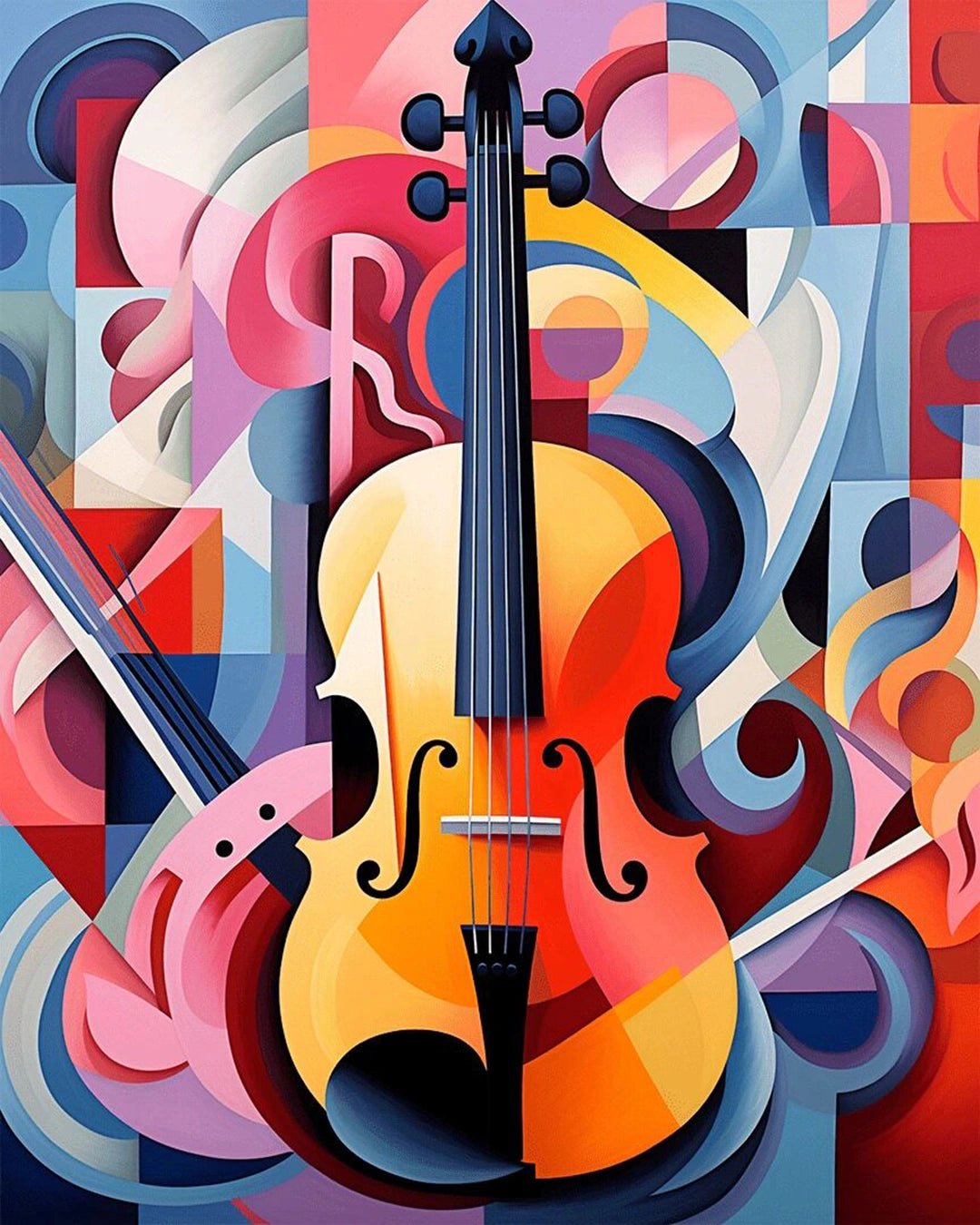 Colorful Violin paint by numbers kit