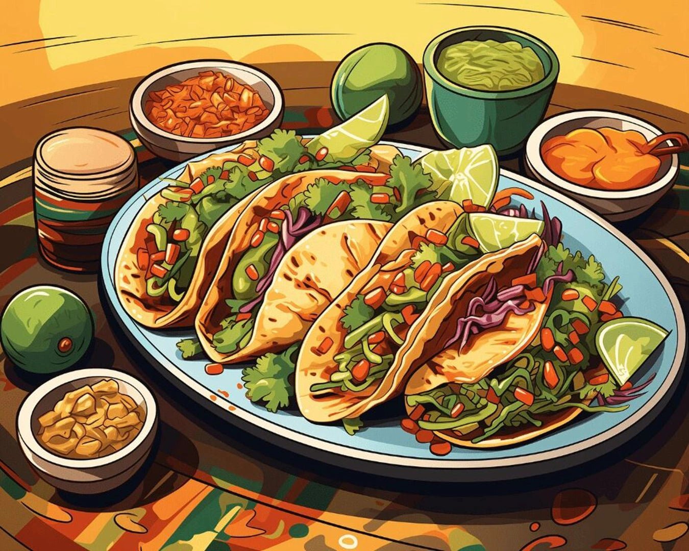 Taco Night paint by numbers kit