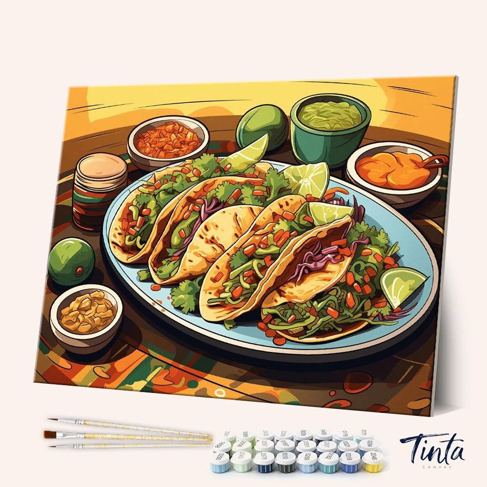 Taco Night paint by numbers kit