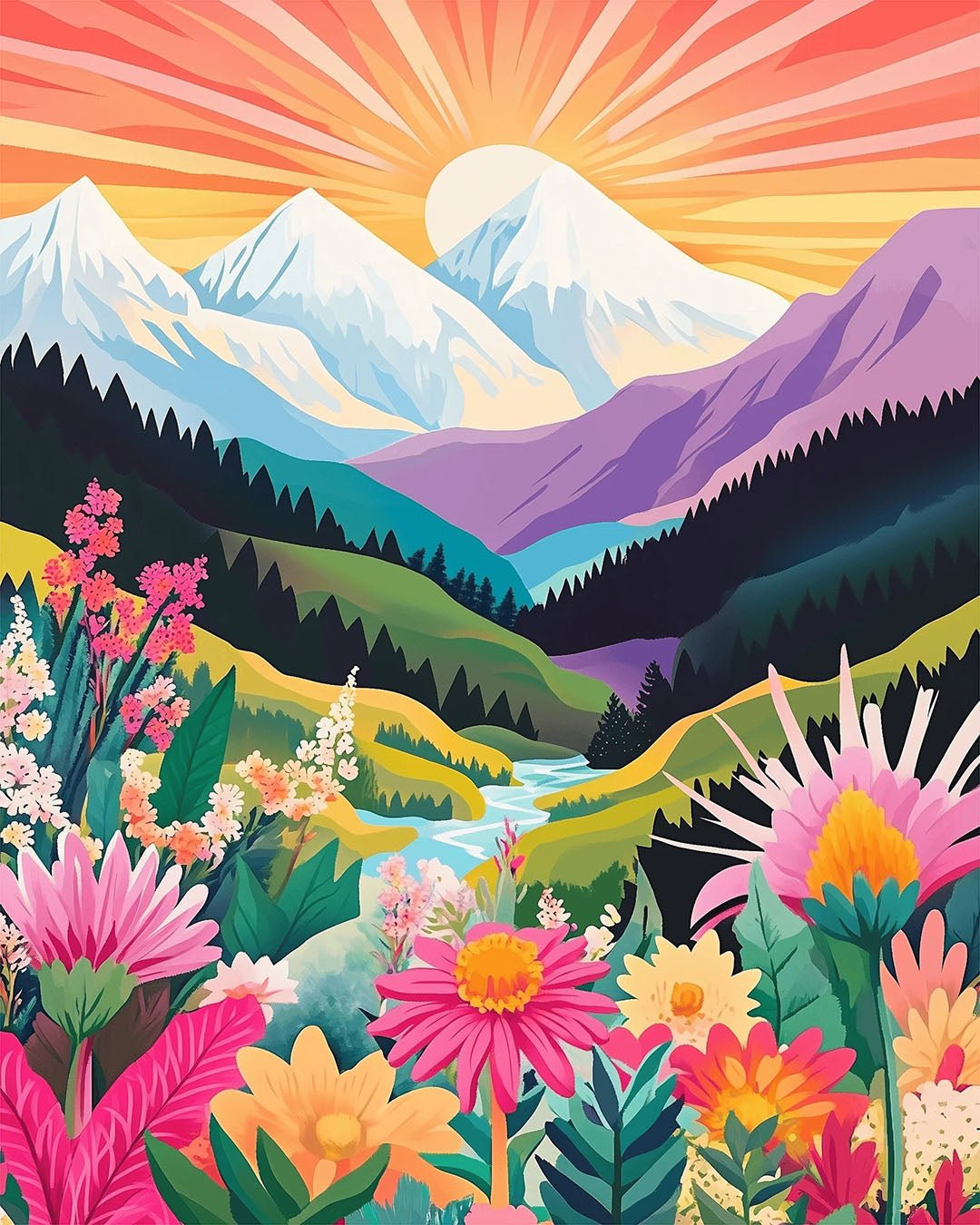 Sunset Bliss paint by numbers kit