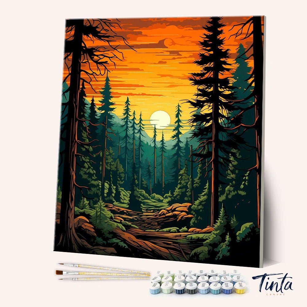 Tall Trees Forest paint by numbers kit