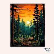 Tall Trees Forest paint by numbers kit