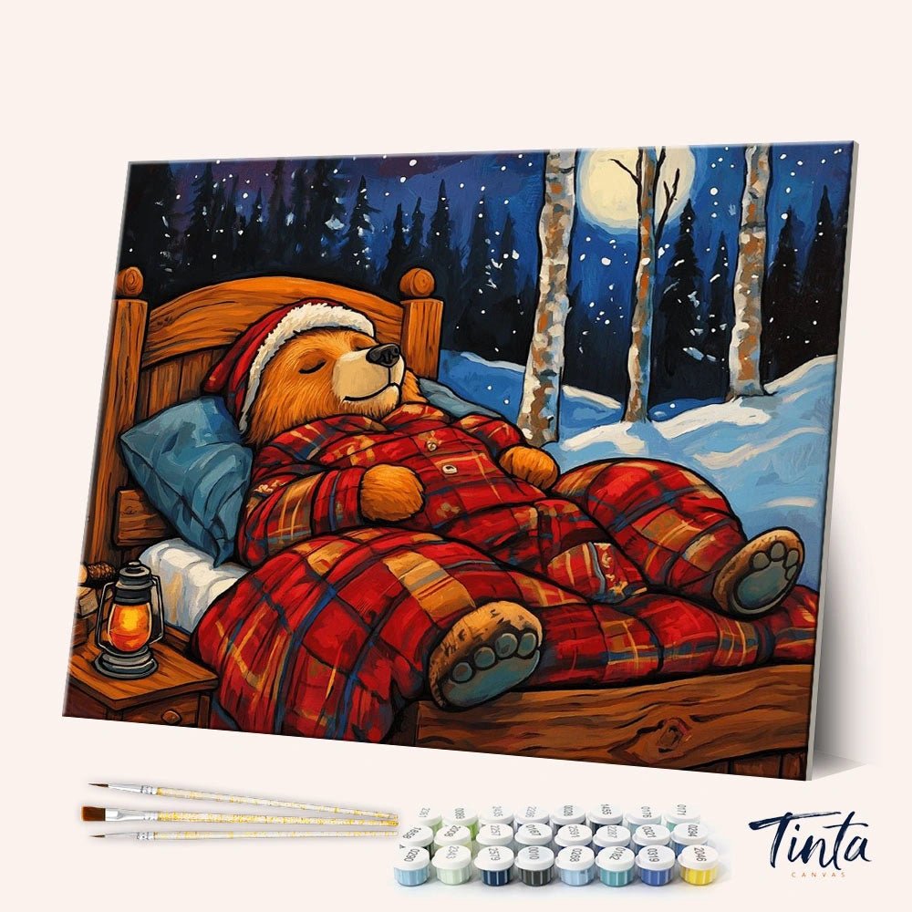 Moonlit Winter Bear paint by numbers kit