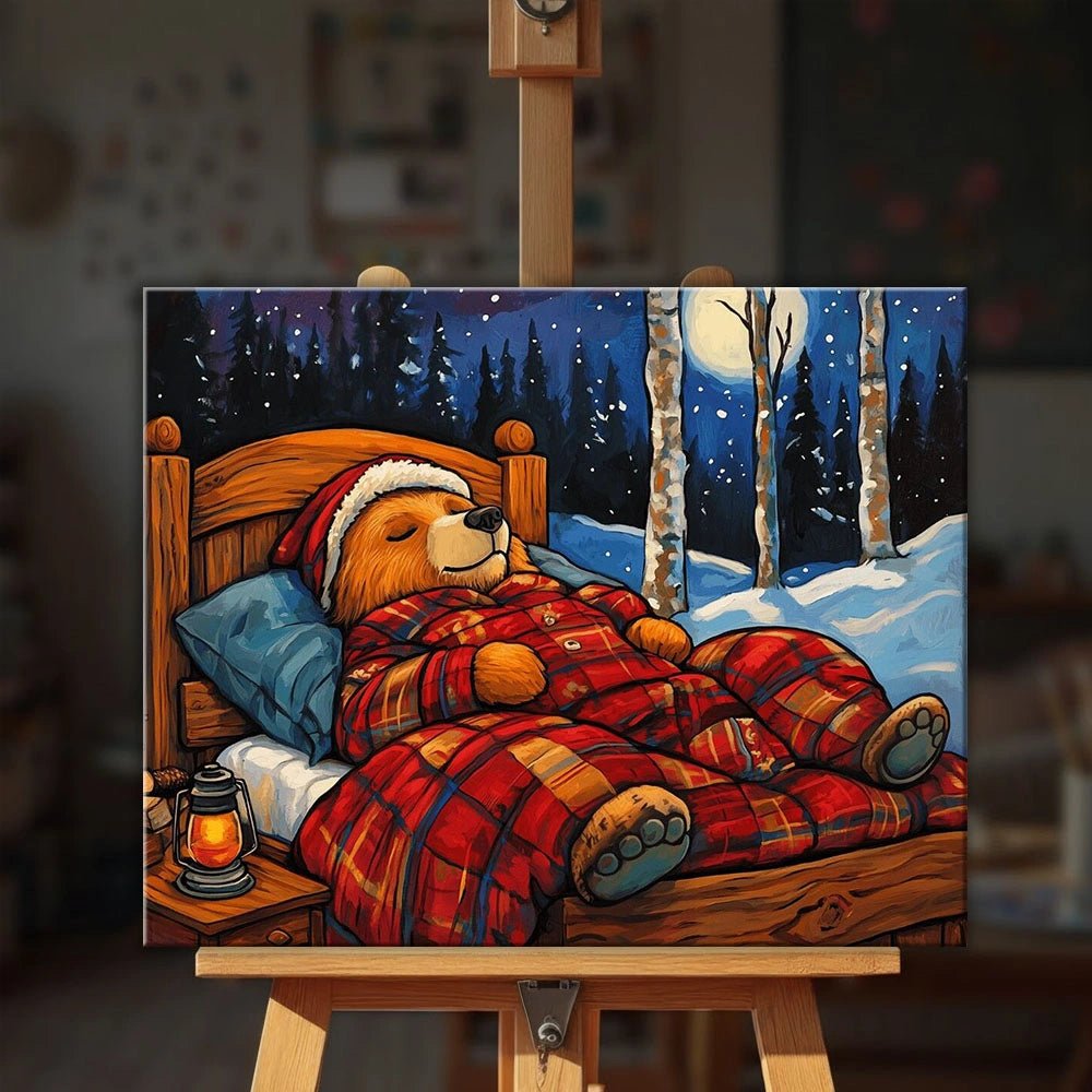 Moonlit Winter Bear paint by numbers kit