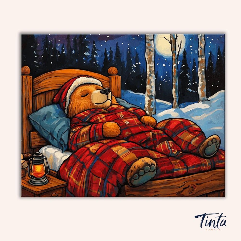 Moonlit Winter Bear paint by numbers kit