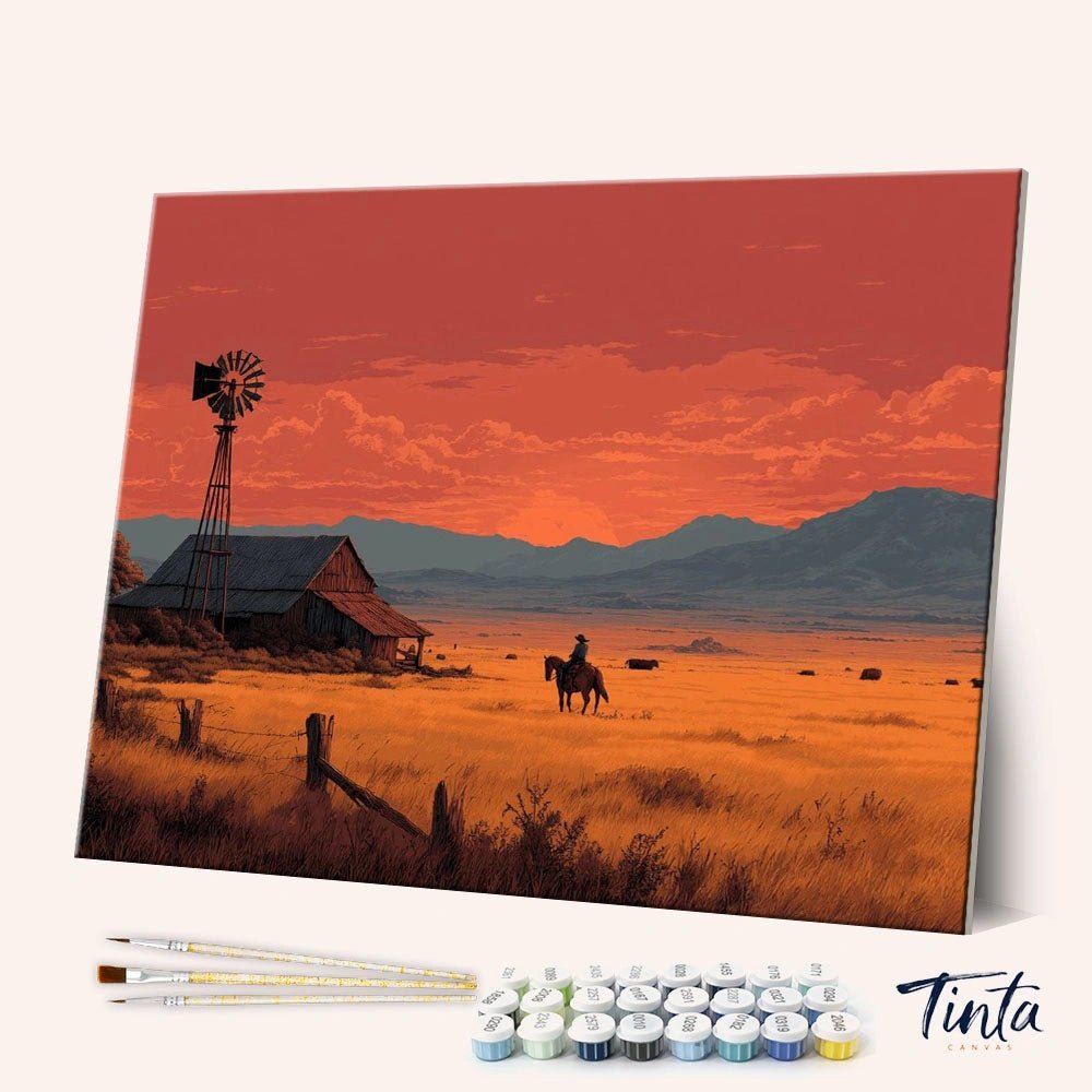 Texas Prairie Sunset paint by numbers kit