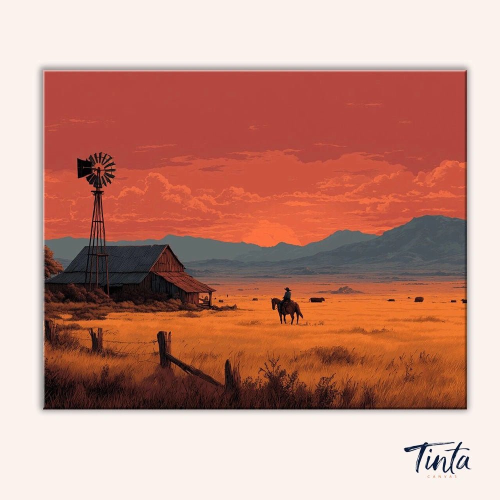 Texas Prairie Sunset paint by numbers kit