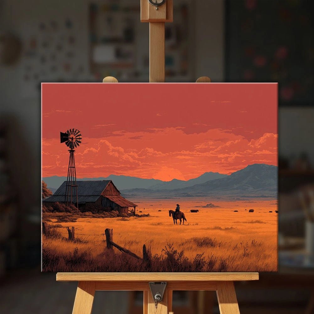 Texas Prairie Sunset paint by numbers kit