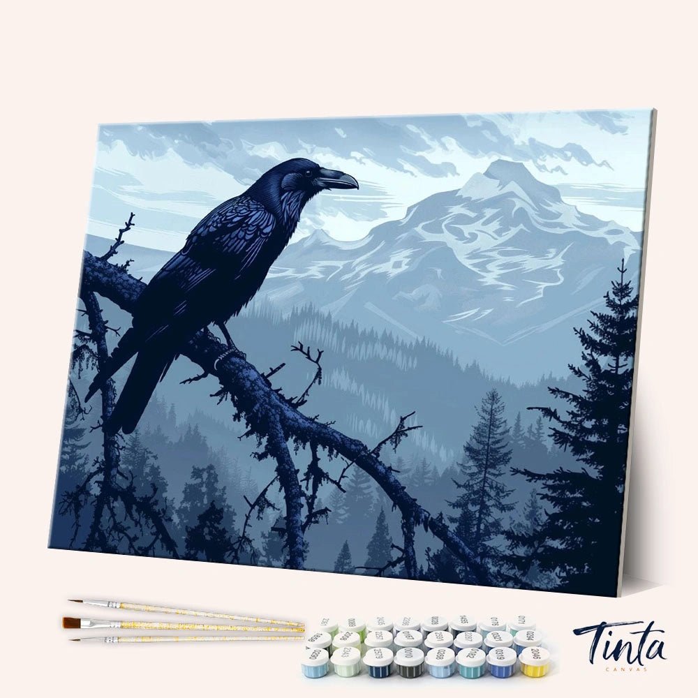 Mountain Raven paint by numbers kit