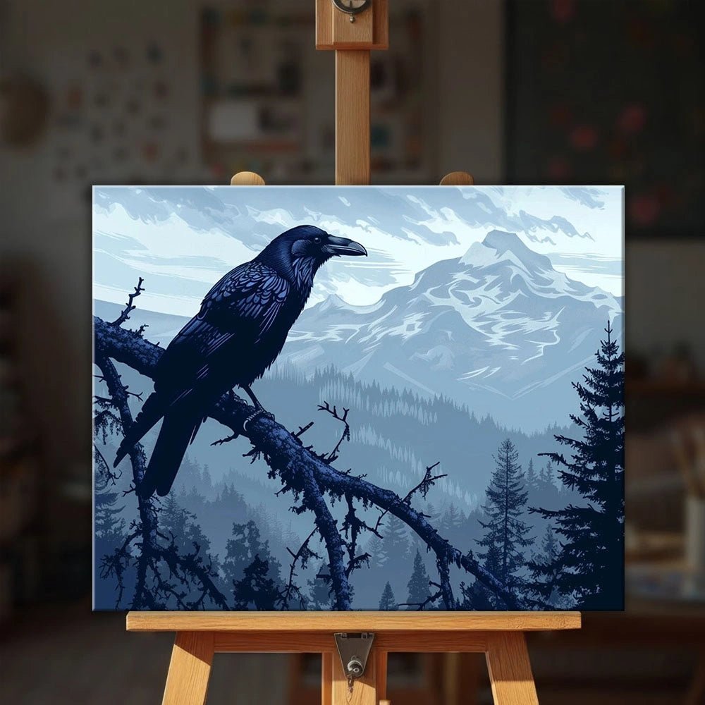 Mountain Raven paint by numbers kit