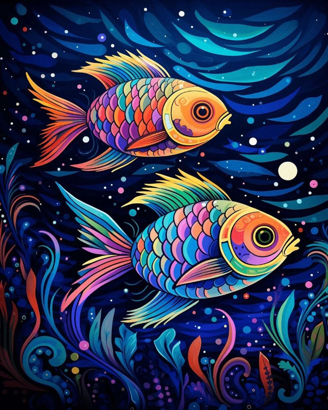 Midnight Koi Dance paint by numbers kit