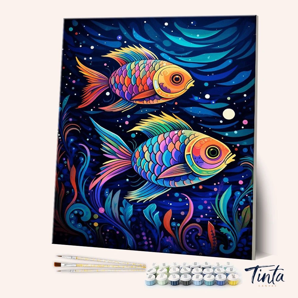 Midnight Koi Dance paint by numbers kit