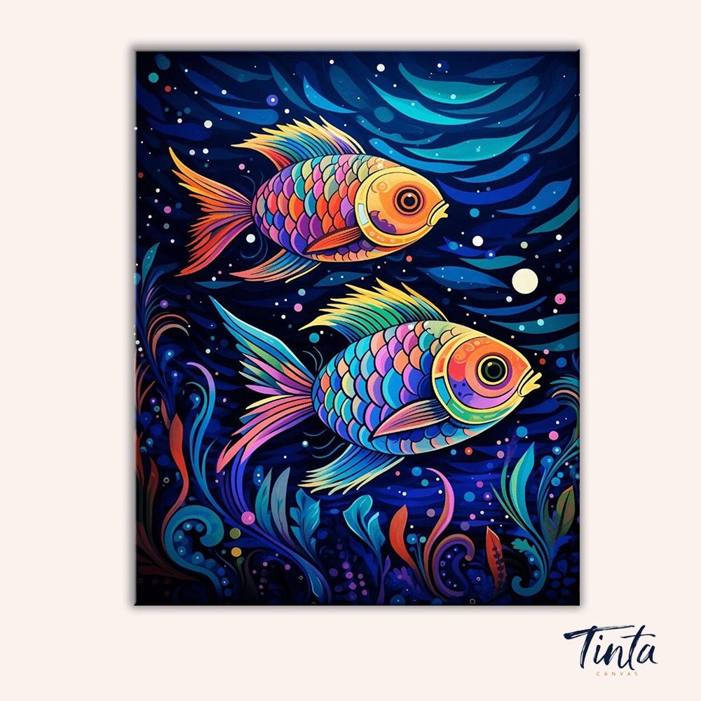 Midnight Koi Dance paint by numbers kit