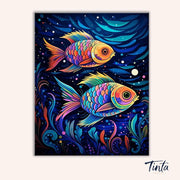 Midnight Koi Dance paint by numbers kit