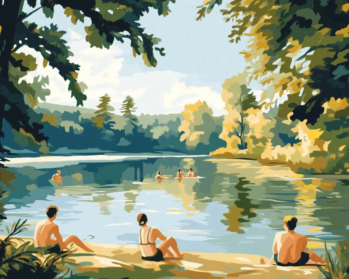 Summer Lake Retreat paint by numbers kit