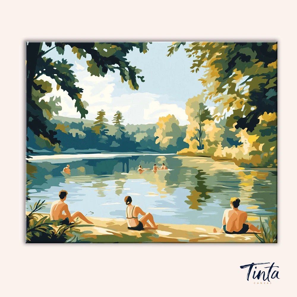 Summer Lake Retreat paint by numbers kit