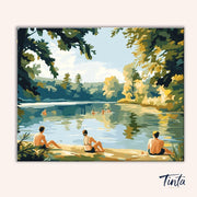 Summer Lake Retreat paint by numbers kit