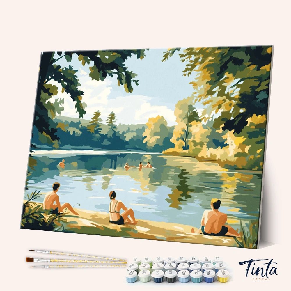 Summer Lake Retreat paint by numbers kit