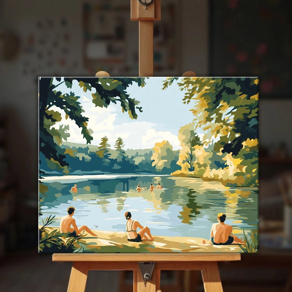 Summer Lake Retreat paint by numbers kit