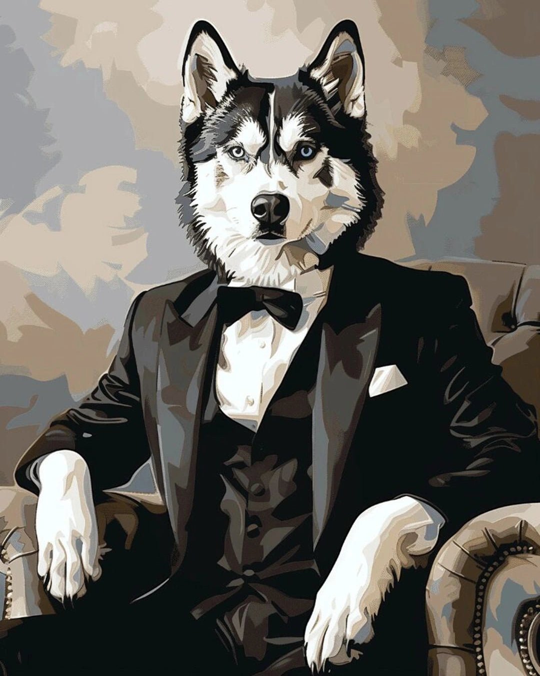 The Distinguished Husky paint by numbers kit
