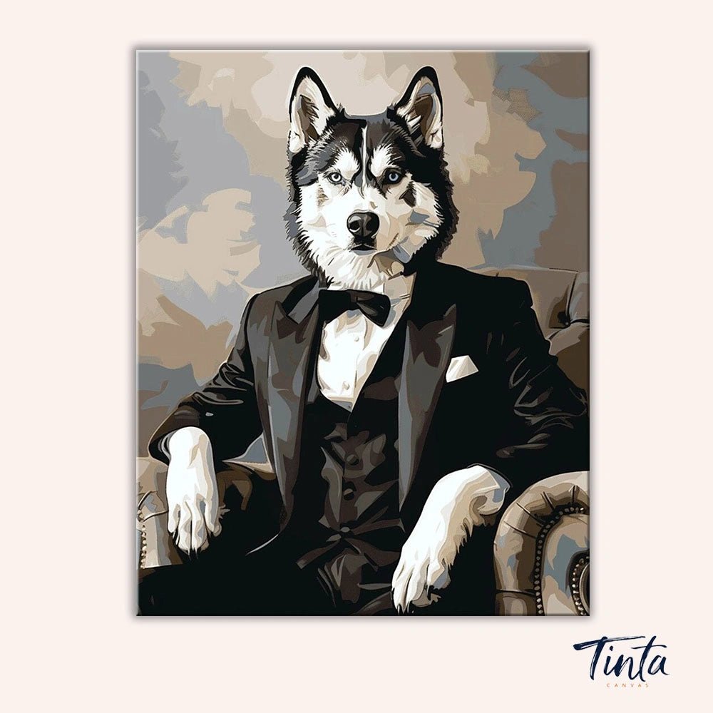 The Distinguished Husky paint by numbers kit