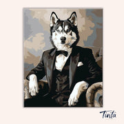 The Distinguished Husky paint by numbers kit