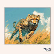 Running Cheetah paint by numbers kit