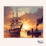 Harbor at Sunset paint by numbers kit