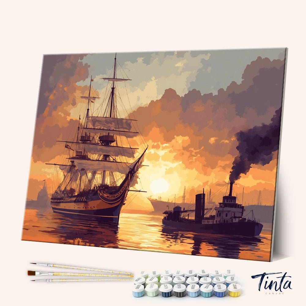 Harbor at Sunset paint by numbers kit