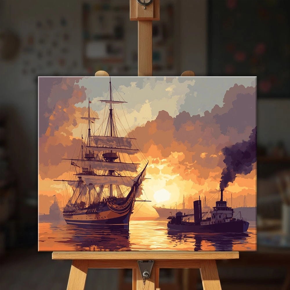 Harbor at Sunset paint by numbers kit