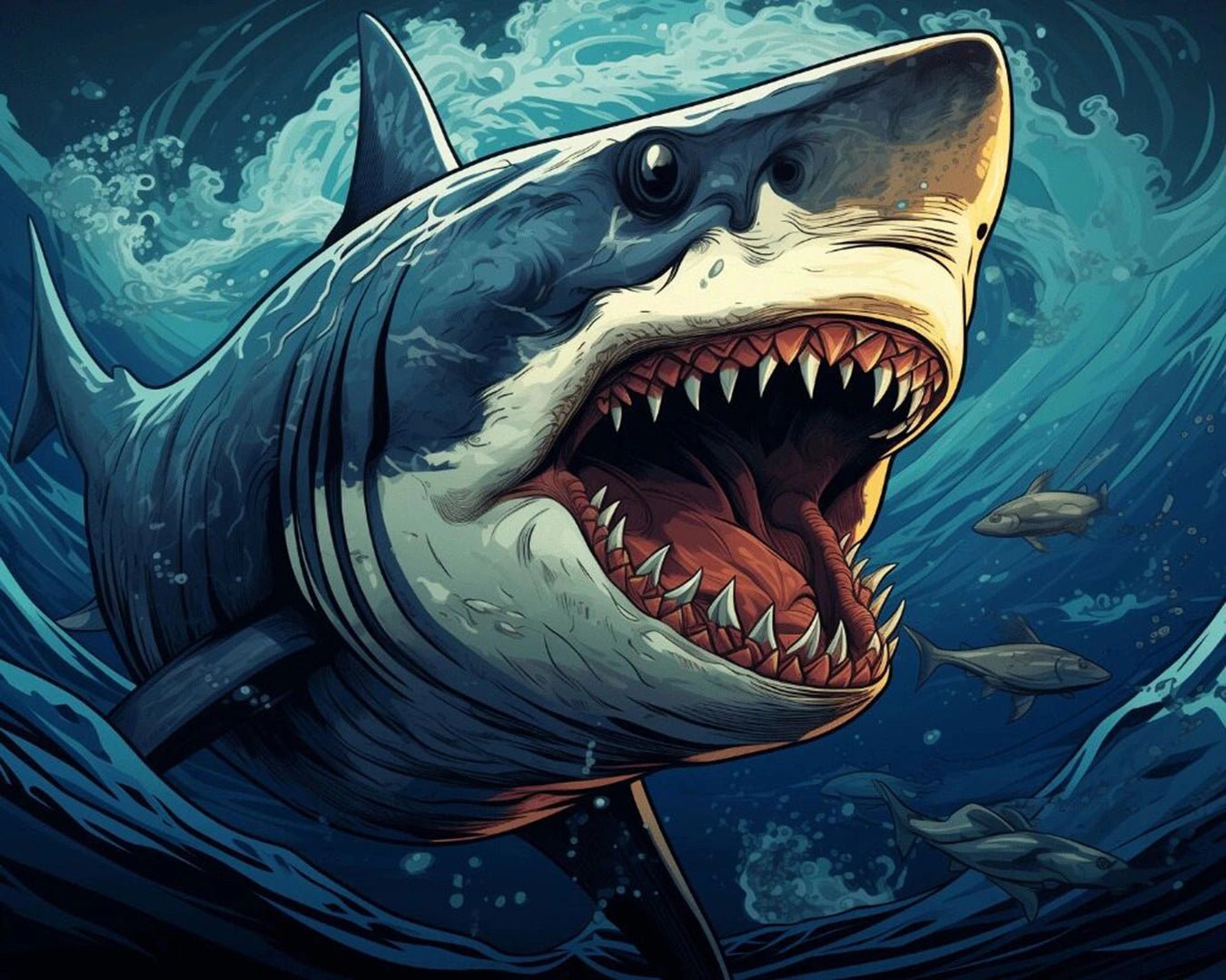 Great White Surge paint by numbers kit