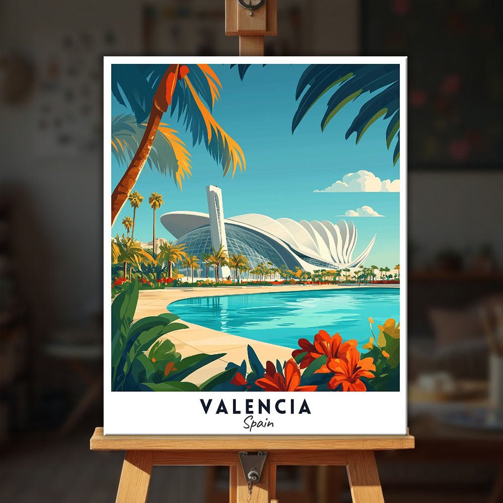 Valencia - Travel Poster paint by numbers kit