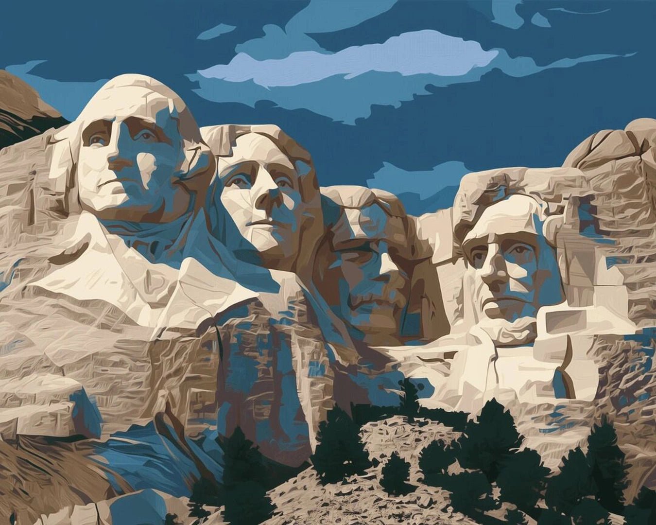 Mount Rushmore National Memorial paint by numbers kit