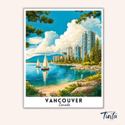 Vancouver - Travel Poster paint by numbers kit