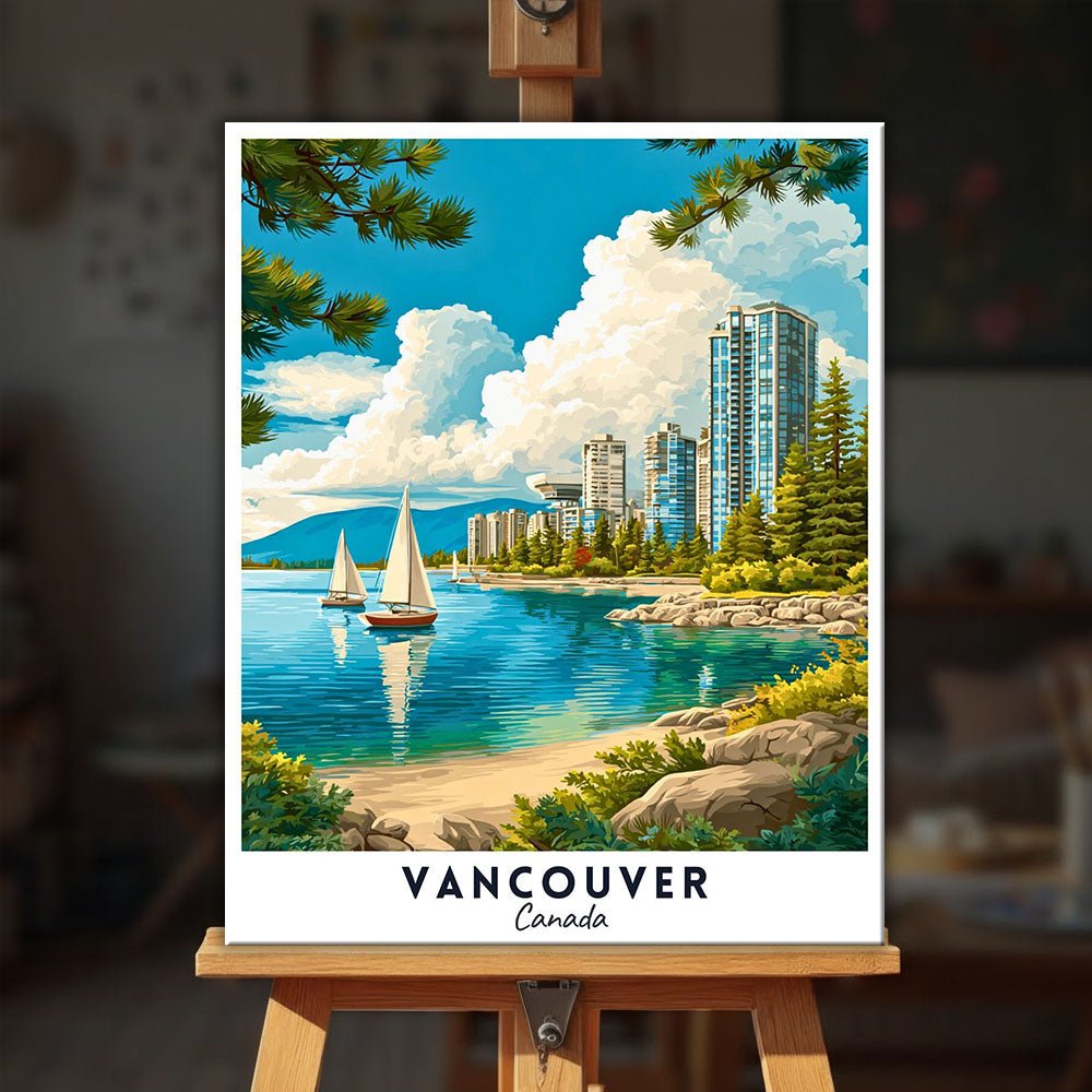 Vancouver - Travel Poster paint by numbers kit