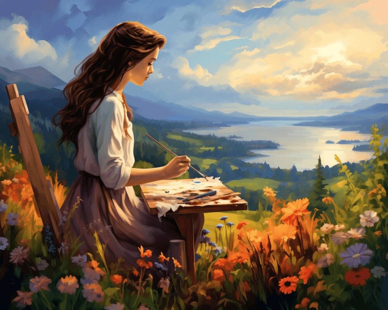 Painter by the Lake paint by numbers kit